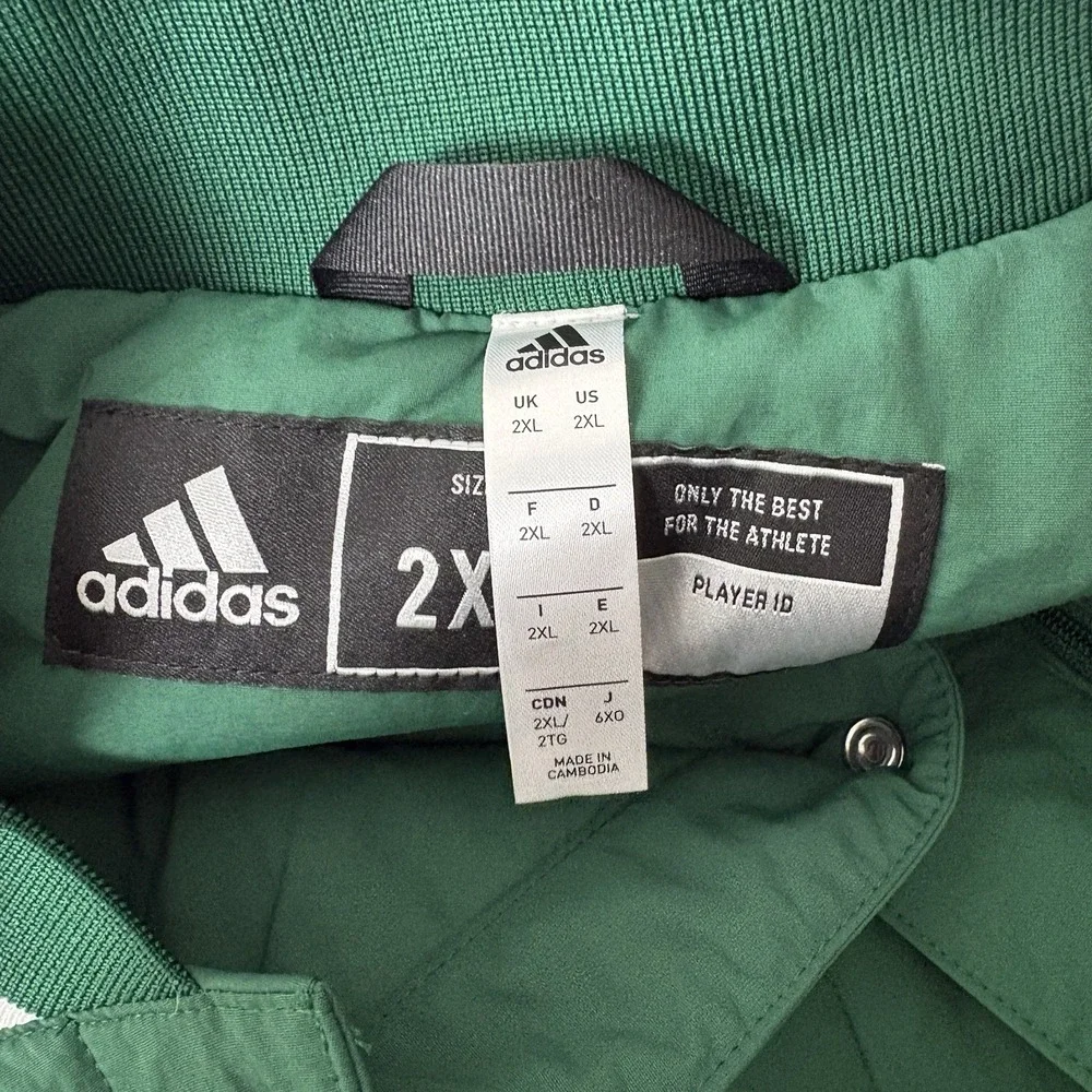 Adidas Miami Hurricanes Puffer‎ Jacket Mens Size 2XL Green Team Issued Varsity - Picture 6 of 11